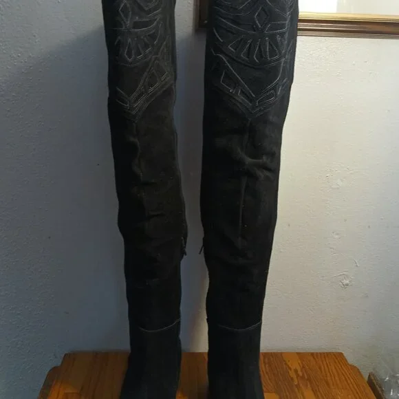 Matisse - Bolo - Suede - Over the Knee Boots - Black - Picture 7 of 10